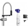 Kuchyňská baterie Blanco Evol-S Pro PVD Steel, vč. filtrační sady