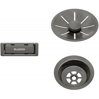 Sada komponent Blanco InFino v provedení Satin dark steel, pro jednu vaničku