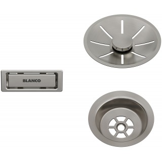Sada komponent Blanco InFino v provedení Satin platinum, pro jednu vaničku
