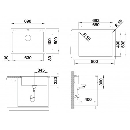 Kuchyňský dřez Blanco Pleon 8-F Bílá