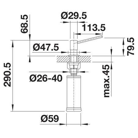 Dávkovač saponátu Blanco Torre Chrom, 300 ml