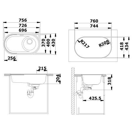 Kuchyňský dřez Blanco Oovalon 700-IF Mystic Black