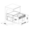 Odpadkový koš Blanco Select II Big 60/2, 1x 35 l + 1x 15 l