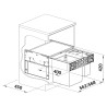 Odpadkový koš Blanco Select II Big 60/3, 1x 35 l + 2x 6 l